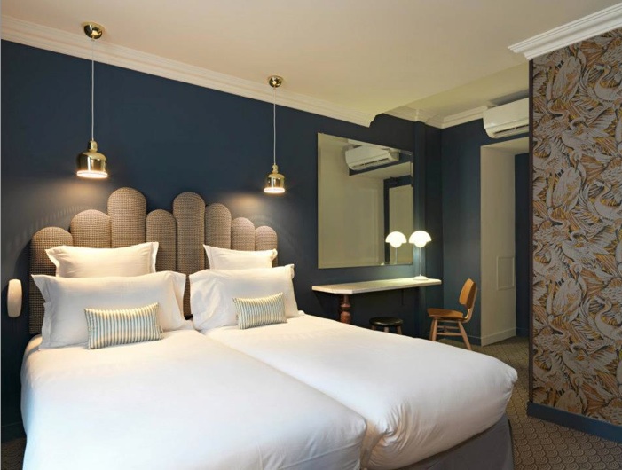 Room of Hotel Paradis, Paris. © Kristen Pelou