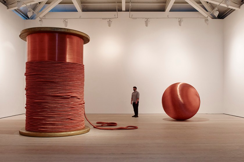 Alice Anderson Left: Bound, 2011. Right: 181 Kilometers, 2015 Image (c) Steve White, 2015 Courtesy of the Saatchi Gallery, London
