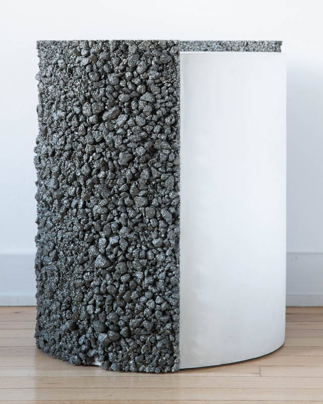 Shell of Pyrite from Mexico and White Plaster 