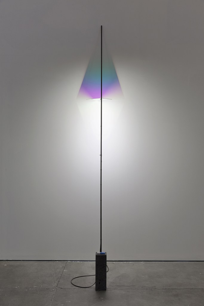 Colour - Test 1, 2016 LED, dichroic glasses, concrete, polycarbonate lens, electrical materials, rubber, pencil Courtesy Formafantasma