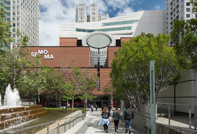 The new SFMOMA, view from Yerba Buena Gardens; photo: Jon McNeal, © Snøhetta.